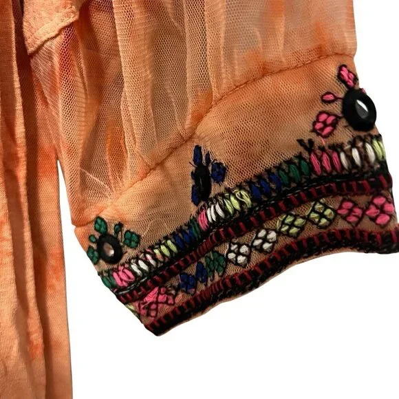 Free People Market Place Embroidered Maxi Top S Boho Festival - Picture 12 of 16